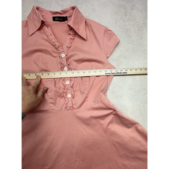 Womens Wedtrend Pink Peach Size XL Vintage Style Heart Button Swing Dress Cotton - Picture 6 of 9